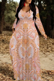 Snake Print Casual Zebra Print Snakeskin Print Pocket Contrast O Neck Printed Dresses