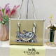 Apricot Street Graffiti Print Letters Patchwork Zipper Contrast Bags