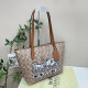 Brown Street Graffiti Print Letters Zipper Bags