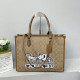 Khaki Street Graffiti Print Letters Patchwork Zipper Contrast Bags