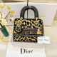 Black Yellow Casual Letters Leopard Patchwork Contrast Bags