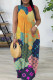 Multi-color Casual Colorblock Letter Print Pocket Contrast O Neck Printed Dresses