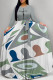 Grey Casual Colorblock Print Pocket With Belt O Neck Printed Dresses