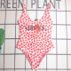 Pink Sexy Print Patchwork Swimwears