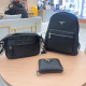 Black Casual Letters Patchwork Zipper Bags