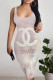 Light Pink Sexy Letter Print Gradient Contrast U Neck Printed Dresses