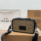Khaki Daily Letters Patchwork Zipper Contrast Bags