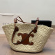 Apricot Vacation Letters Patchwork Weave Bags