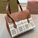 Brown Casual Plaid Patchwork Contrast Bags