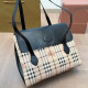 Black Casual Plaid Patchwork Contrast Bags