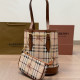 Apricot Casual Plaid Patchwork Contrast Bags