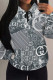Blue Casual Butterfly Letter Print Flowers Draw String Pocket Hooded Tops