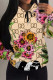 Khaki Casual Butterfly Letter Print Flowers Draw String Pocket Hooded Tops