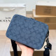 Blue Casual Letters Patchwork Zipper Contrast Bags