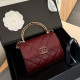 Burgundy Daily Solid Color Patchwork Chains Texture Bags
