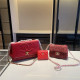 Red Celebrities Letters Patchwork Chains Embossed Bags