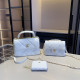 White Casual Letters Patchwork Chains Velvet Bags