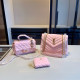 Pink Celebrities Letters Metal Accessories Trim Texture Bags