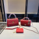 Red Celebrities Letters Metal Accessories Trim Zipper Texture Bags
