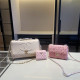 White Pink Celebrities Letters Patchwork Chains Embossed Bags