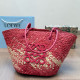 Rose Red Vacation Colorblock Patchwork Weave Contrast Bags