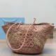 Pink Apricot Vacation Colorblock Patchwork Weave Contrast Bags
