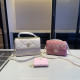 Pink Casual Letters Patchwork Chains Velvet Bags