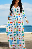 Black Casual Colorblock Flowers Print Pocket Contrast O Neck Printed Dresses
