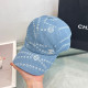 Baby Blue Street Letters Embroidered Adjustable Hat