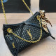 Black Daily Solid Color Patchwork Chains Bags
