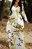 Black Casual Colorblock Flowers Print Pocket Contrast O Neck Printed Dresses