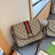 Khaki Daily Stripe Letters Patchwork Bags