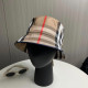 Khaki Daily Plaid Patchwork Contrast Hat
