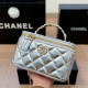 Silver Daily Gradient Patchwork Zipper Contrast Bags