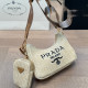 Apricot Casual Letters Embroidered Zipper Contrast Bags