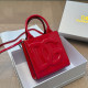 Red Casual Letters Patchwork Embossed Bags