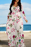 Black Casual Colorblock Flowers Print Pocket Contrast O Neck Printed Dresses