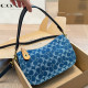 Baby Blue Daily Letters Patchwork Zipper Bags