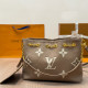 Khaki Casual Letters Patchwork Contrast Embossed Bags