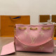 Pink Casual Letters Patchwork Contrast Embossed Bags