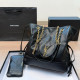 Black Casual Letters Patchwork Chains Bags