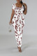 White Casual Leopard Print Tiger Stripes Contrast O Neck Printed Short Sleeve Dress