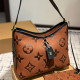 Brown Casual Letters Patchwork Zipper Contrast Bags