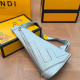 Blue Casual Letters Zipper Embossed Bags