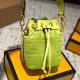 Green Casual Letters Draw String Patchwork Bags
