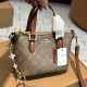 Khaki Casual Letters Patchwork Zipper Contrast Bags