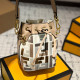 Apricot Casual Letters Draw String Patchwork Contrast Bags