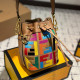 Khaki Casual Letters Draw String Patchwork Contrast Bags