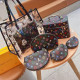 Black Casual Letters Gradient Patchwork Zipper Contrast Bags