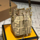 Khaki Casual Letters Draw String Patchwork Bags